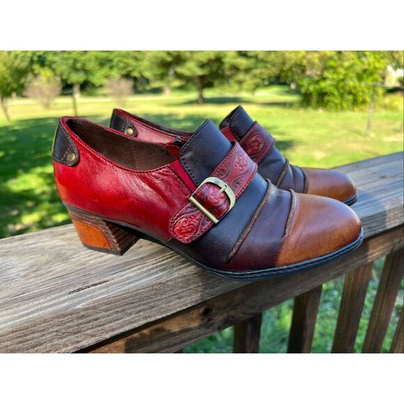 L'Artiste Spring Step Women's Heel Leather Multi-Color Shoes Chain - Picture 1 of 6